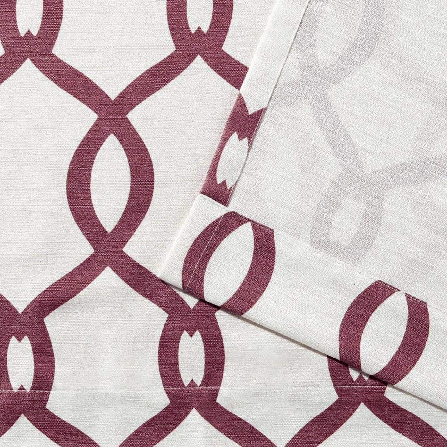 Exclusive Home Kochi Light Filtering Linen Blend Grommet Top Curtain Panel Pair, 54"x96", Burgundy
