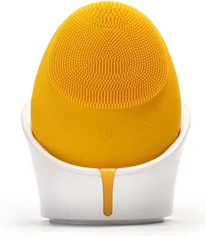 Exfoliating Face Scrubber, Face Massager Brush, Pore Deep Cleansing Silicone High Density Soft Bristles, for Exfoliating, Massaging Deep Cleansing,Yellow