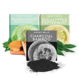 Exfoliating Loofah Soap 3-Pack - Relaxing Exfoliating Bar Soap with Loofah Inside - Cleansing, Moisturizing, Nourishing, Scrubby - Plant-Based, Eco-Friendly, Vegan, Cruelty-Free