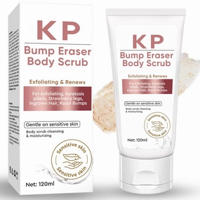 Exfoliating Body Scrub, Keratosis Pilaris Treatment, Body Scrub Exfoliator, Bump Eraser Body Scrub for women, Natural Body Scrub for Strawberry Legs, Skin-Friendly, Safe Formula, Pink&White