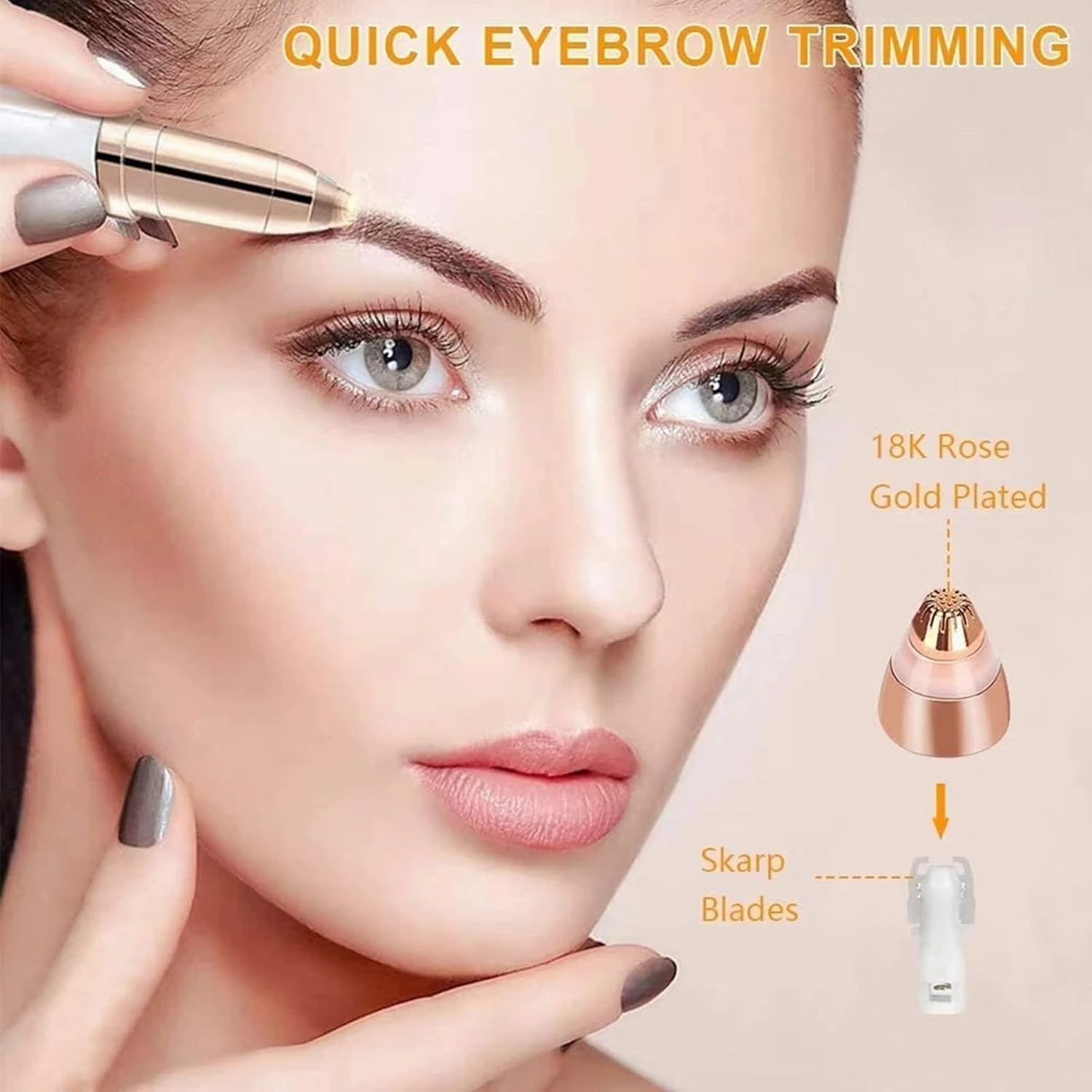 Eyebrow Hair Remover replacement heads for Finishing Touch Flawless Brows Eyebrow Hair Remover,Painless Blades with Cleaning Brush - As Seen on TV (flawless eyebrow replacement heads, 6 pack)