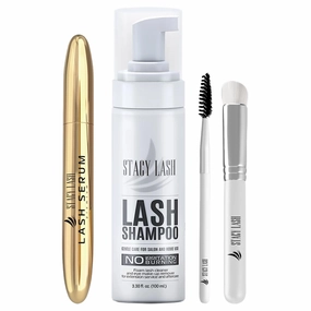 Eyelash Extension Shampoo 3.38 fl.oz/Stacy Lash Serum 5ml / Eyelid Foaming Cleanser/Supplies for Lashes Growth & Thickness/With Biotin/Enhancing Natural Eyelashes/Professional & Self Use