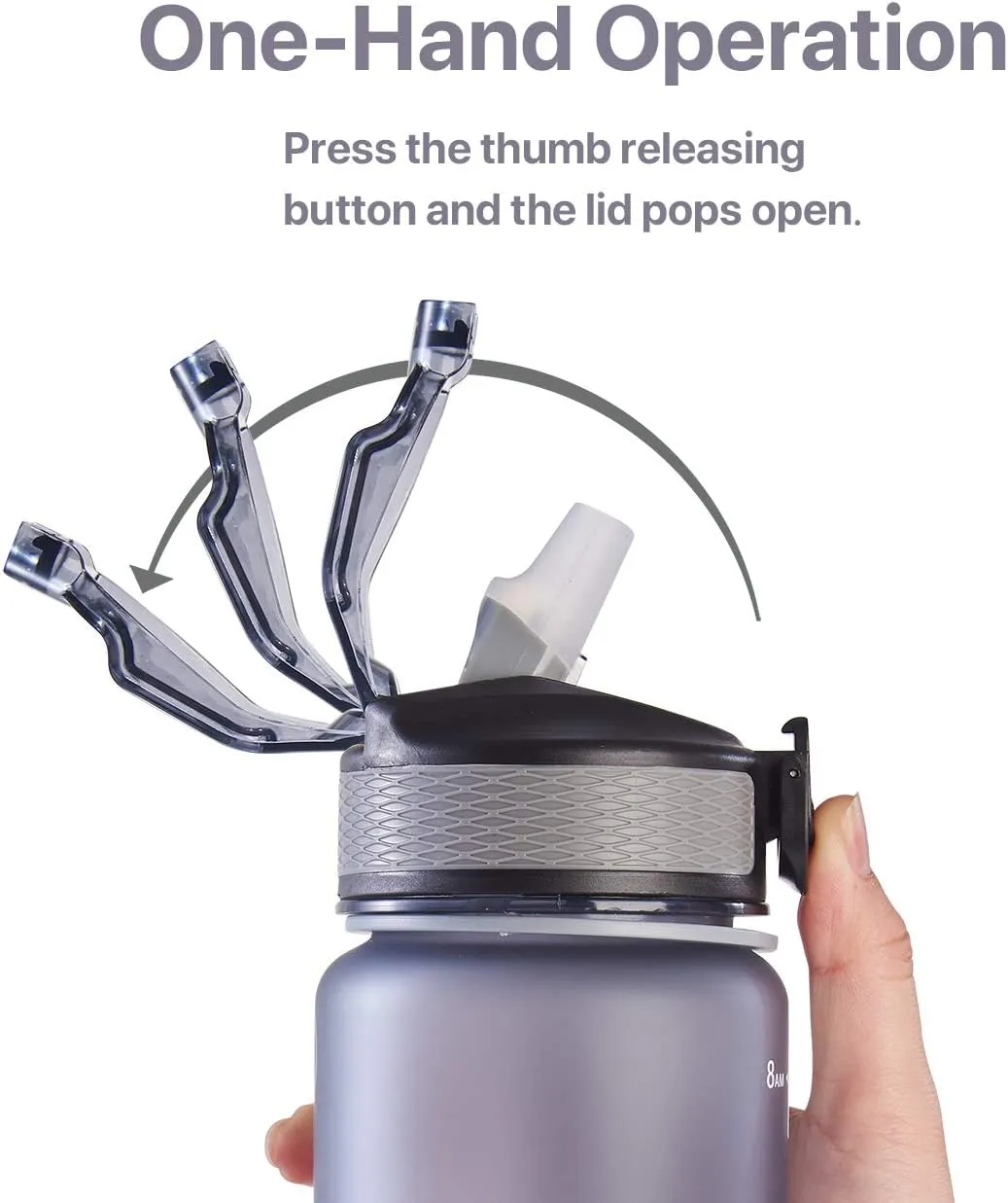 EYQ 32 oz Water Bottle with Time Marker, Carry Strap, Leak-Proof Tritan BPA-Free, Ensure You Drink Enough Water for Fitness, Gym, Camping, Outdoor Sports