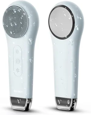 EZBASICS Facial Cleansing Brush face Scrubber Waterproof Face Scrub Brush for Men & Women Rechargeable Face Brushes for Facial Electric Silicone Face Scrubber Cleanser Brush 1 Pack 3 Modes Light Grey