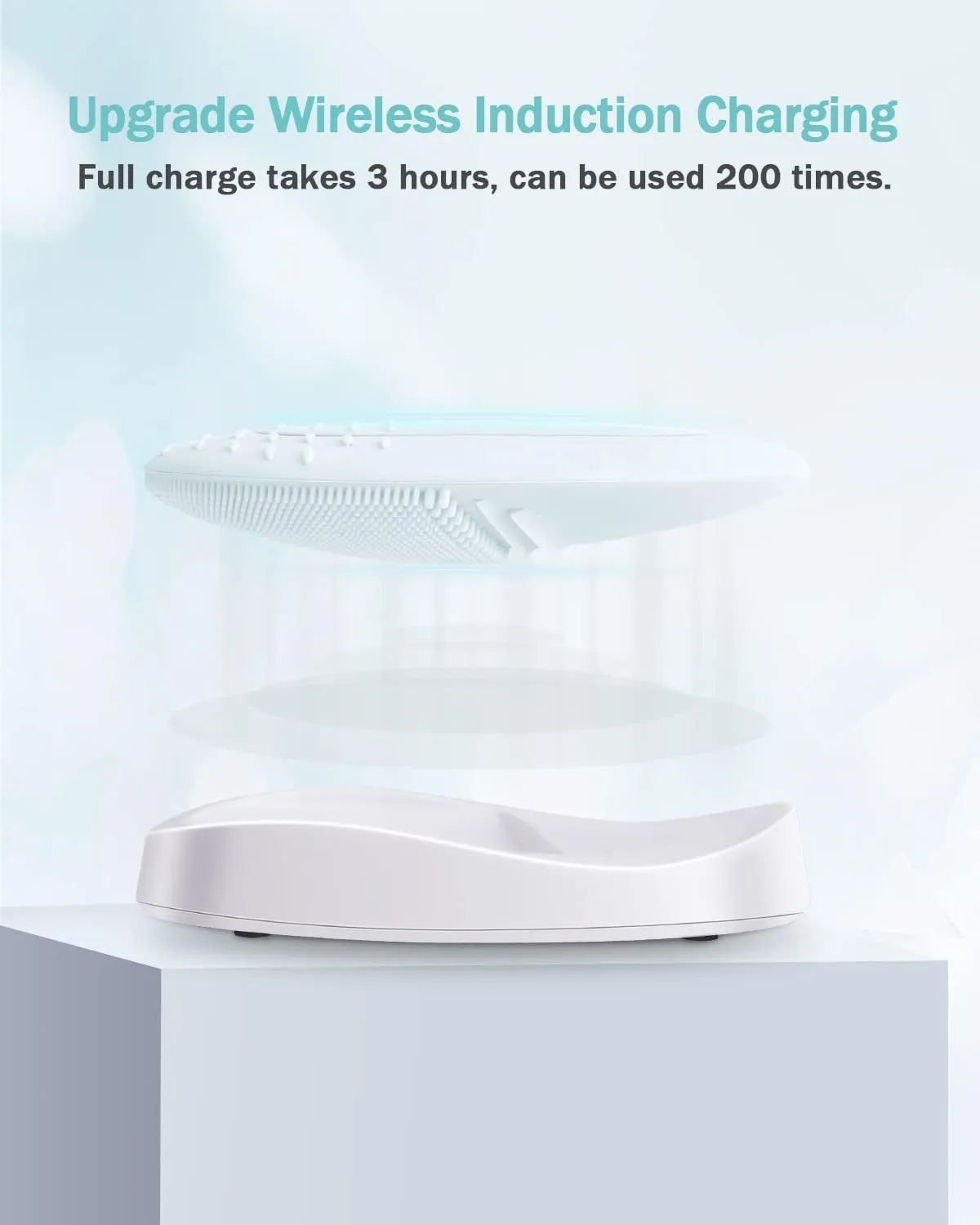 EZBASICS Facial Cleansing Brush Made with Ultra Hygienic Soft Silicone, Waterproof Sonic Vibrating Face Brush for Deep Cleansing, Gentle Massaging, Inductive Charging (Grey) 1 Pack 5 Speed Settings