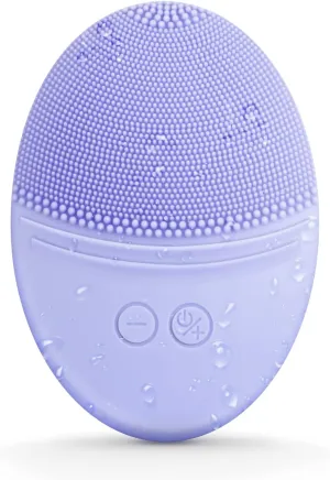 EZBASICS Facial Cleansing Brush Made with Ultra Hygienic Soft Silicone, Waterproof Sonic Vibrating Face Brush for Deep Cleansing, Gentle Massaging, Inductive Charging (Violet) 1 Pack 5 Speed Settings