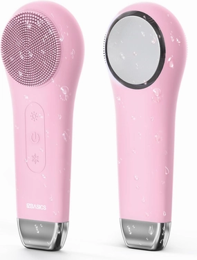 EZBASICS Facial Cleansing Brush face Scrubber Waterproof Face Scrub Brush for Men & Women Rechargeable Face Brushes for Facial Electric Silicone Face Scrubber Cleanser Brush 1 Pack 3 Modes Pink