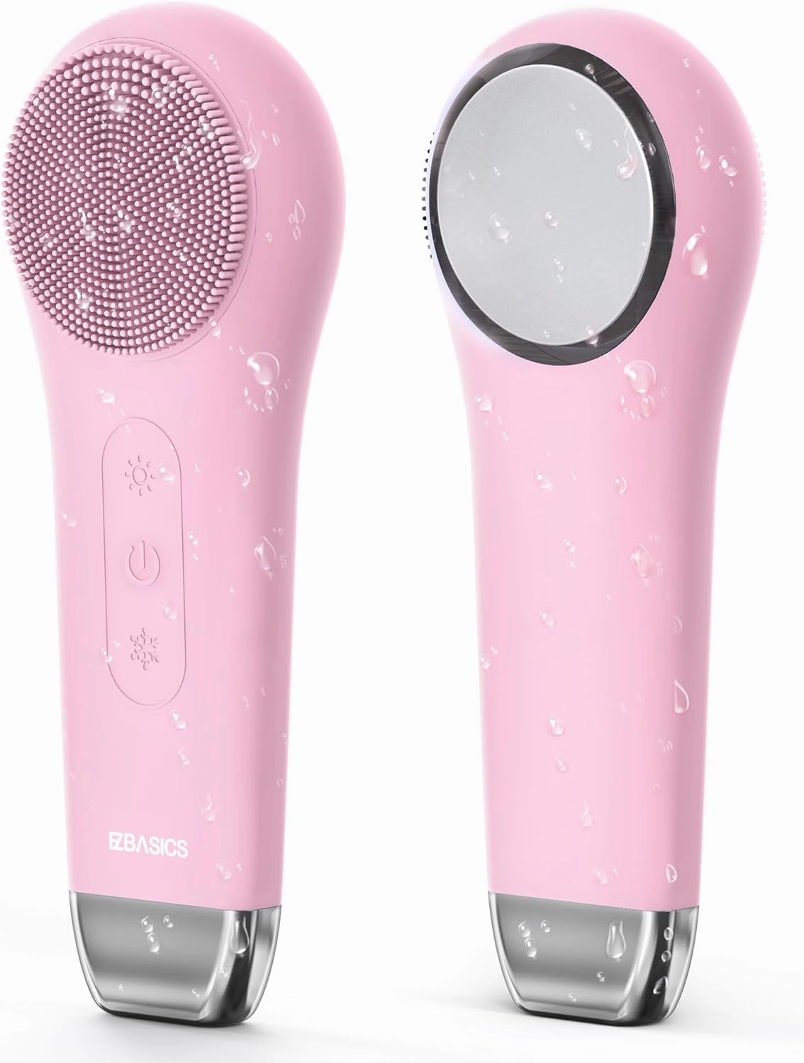 EZBASICS Facial Cleansing Brush face Scrubber Waterproof Face Scrub Brush for Men & Women Rechargeable Face Brushes for Facial Electric Silicone Face Scrubber Cleanser Brush 1 Pack 3 Modes Pink