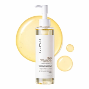 FABYOU Rice Pore Control Cleansing Oil 6.76 fl oz – Korean Skin Care for Deep Pore Cleansing, Moisturizing & Nourishing, Hypoallergenic, Plant-Based Oils, for Clear and Smooth Skin