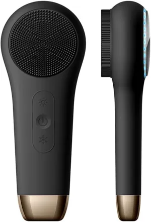 Face Brush Cleanser, Exfoliating Face Scrubber, Deep Cleansing Silicone Zoned Brush Head Sonic Vibration Comfortable Temperature, for Men Women,Black