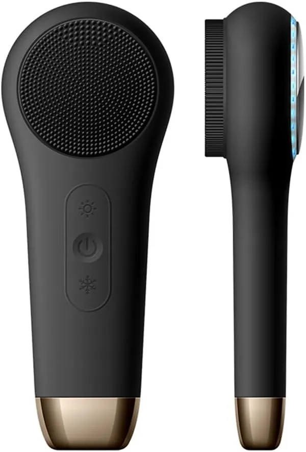 Face Brush Cleanser, Exfoliating Face Scrubber, Deep Cleansing Silicone Zoned Brush Head Sonic Vibration Comfortable Temperature, for Men Women,Black