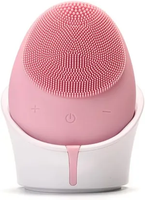 Face Scrubber Exfoliator, Facial Massager Brush, Pore Deep Cleansing Silicone High Density Soft Bristles, for Exfoliating, Massaging Deep Cleansing,Pink