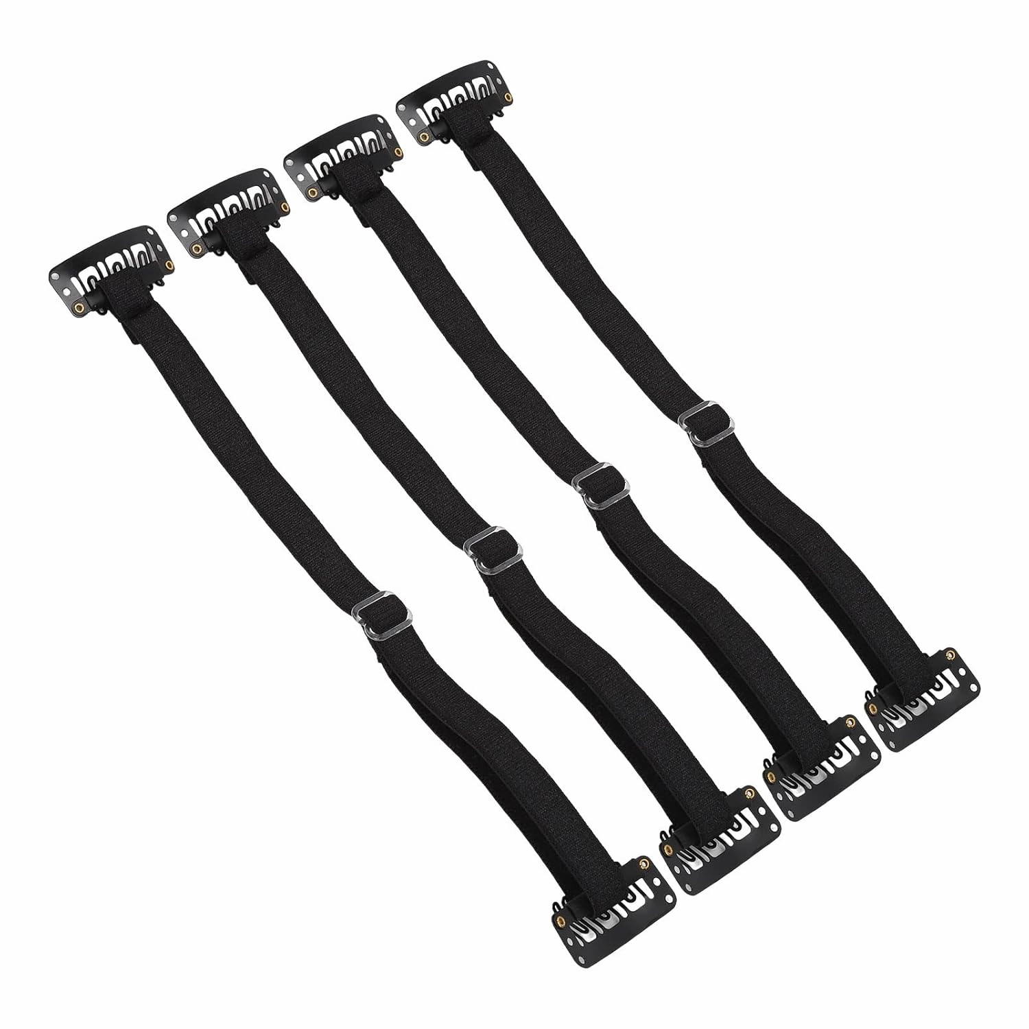 Face Band, 4Pcs Facelift Bands with Clips, Adjustable Elastic Face Stretching Lifting Strap, Face Slimming Bands Eyebrows and Eyes Clip for Face Shaping (Black)