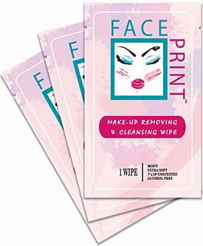 Face Print - Body Wipe Company - Premium makeup removing wipes - Facial cleansing towelettes - 40 Individual Packs