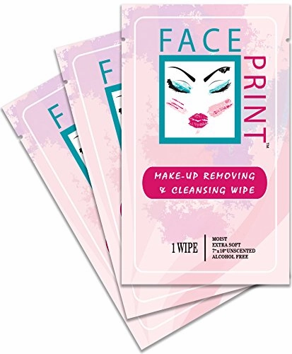 Face Print - Body Wipe Company - Premium makeup removing wipes - Facial cleansing towelettes - 40 Individual Packs