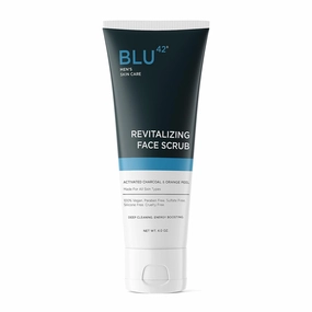 Face Scrub for Men by Blu42 – Exfoliating Facial Cleanser with Natural Ingredients – Deep Clean for Oily & Acne-Prone Skin – 4 oz