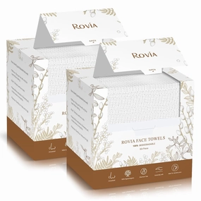 Face Towels, Disposable Face Towels, 10"×12" Softness Facial Towels, Makeup Remover Dry Wipes, Ultra Soft,Cooling Towels for Neck and Face,Face Towel XL (100-Piece, 2 Packs)