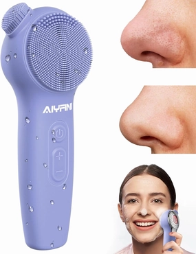 Face Wash Scrubber Cleanser Brush - Alyfini Silicone Electric Facial Cleansing Brush for Blackhead Remover Improve Acne,Waterproof Shower Face Scrub Brush Exfoliating, Massaging Deep Cleansing Pore