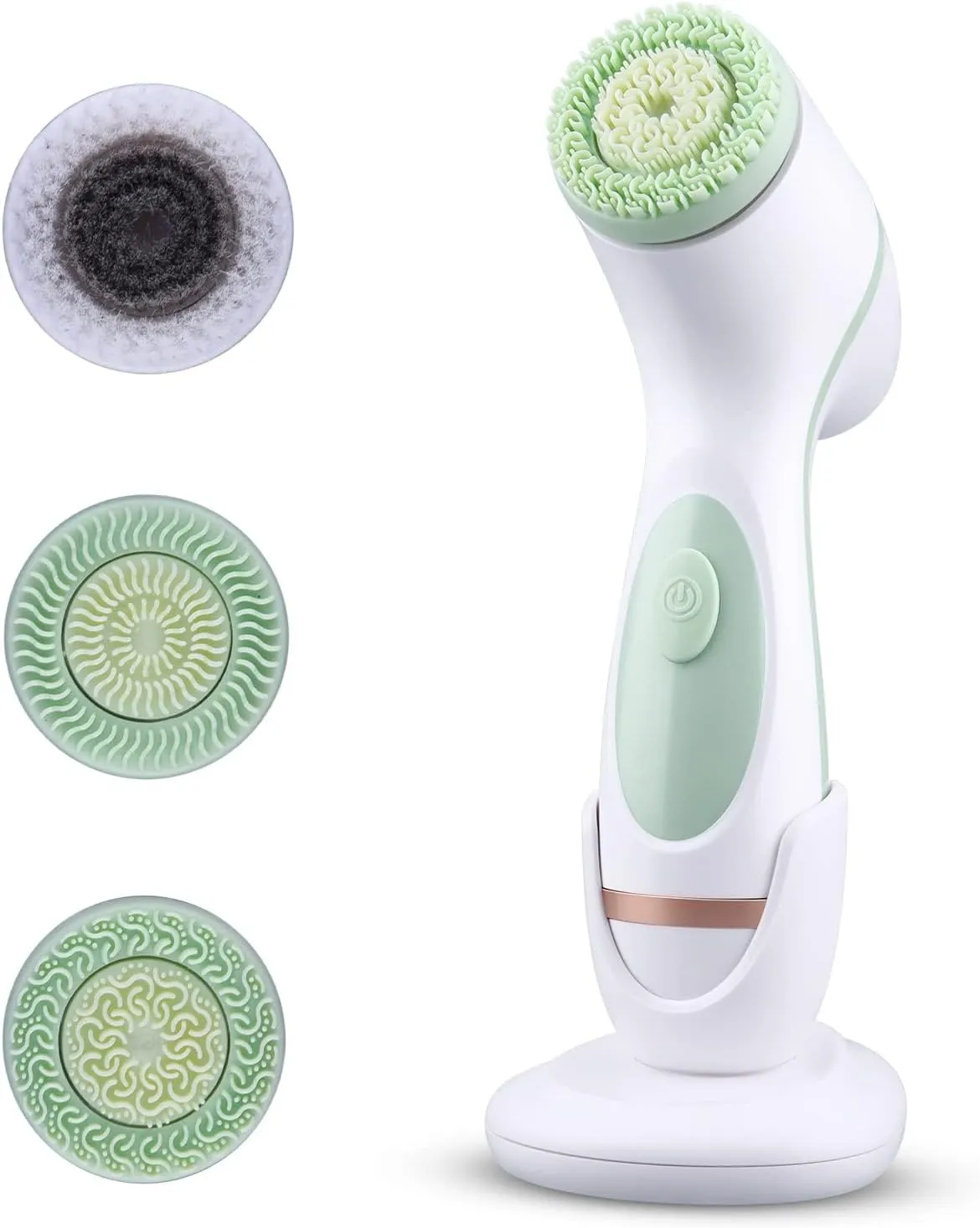 Facial Cleansing Brush, CkeyiN 3 in 1 Electric Exfoliating Spin Cleanser Device USB Rechargeable and Waterproof Exfoliation Rotating Spa Machine Facial Cleanser Massager for Women