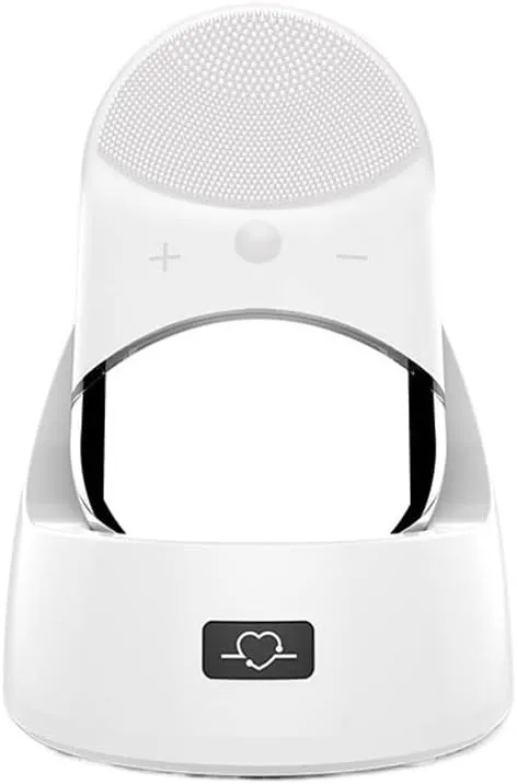 Facial Cleansing Brush, Electric Silicone Face Scrubber, Vibrating Massager, USB Rechargeble Face Scrubber Brush for Deep Cleanning, Blackhead Remover, Exfoliating (Color : White)