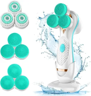 Facial Cleansing Brush Face Scrubber:Waterproof Rechargeable 3D Face Wash Brush with 3 Brush Heads for Men & Women,Deep Cleansing, Massaging and Exfoliating