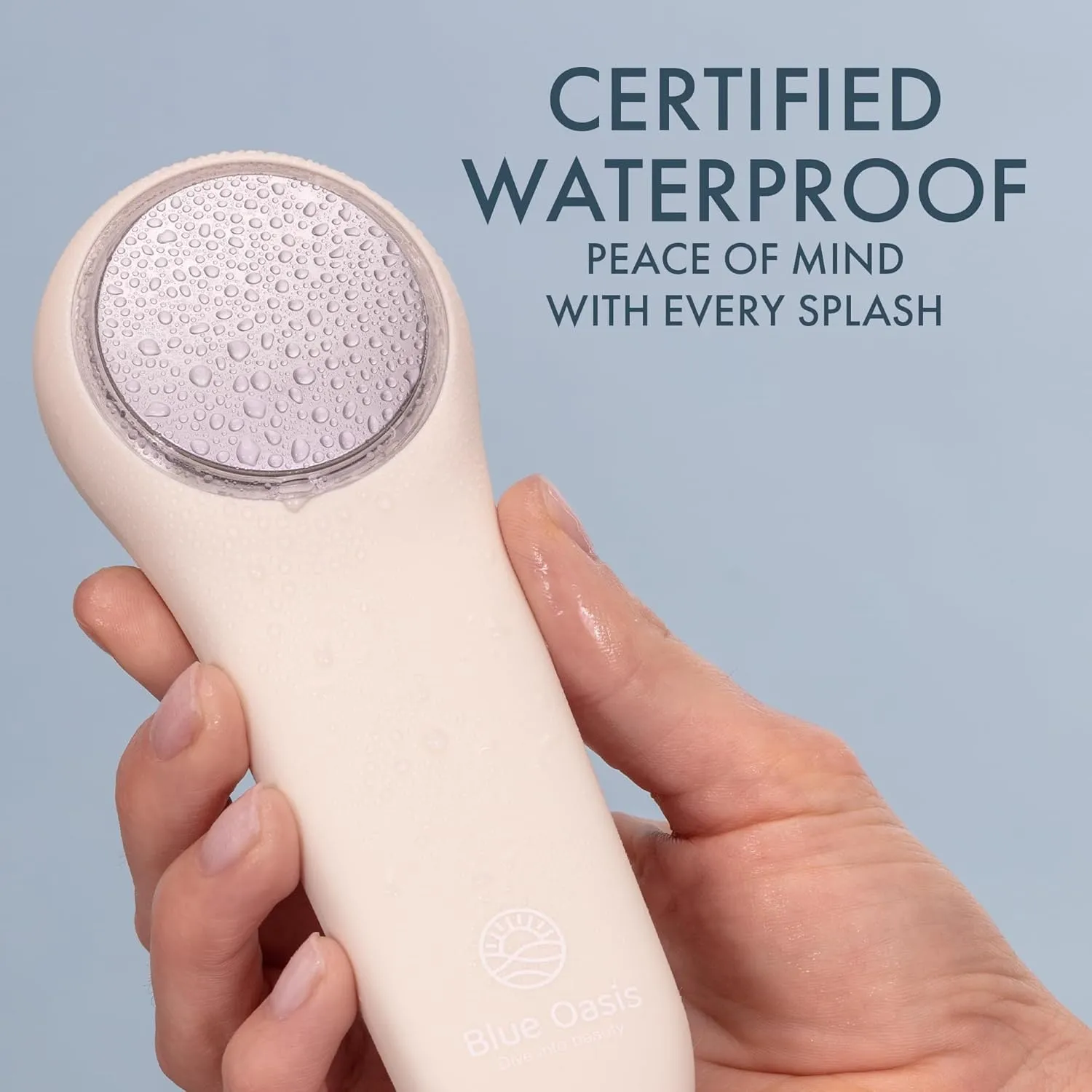Facial Cleansing Brush, Rechargeable Electric Face Scrubber, Waterproof Silicone Face Brush Cleanser w/Fast USB-C Charger, Massaging & Exfoliating Face Wash Brush for Men & Women (Beige)