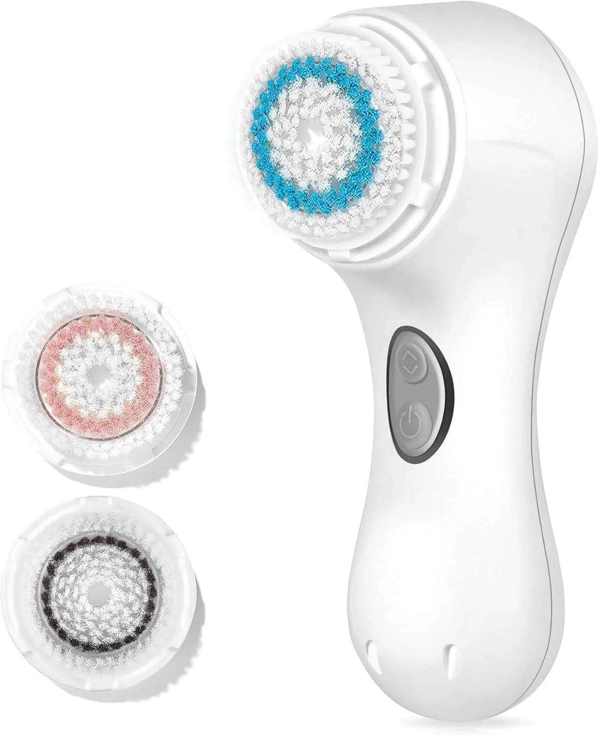 Facial Cleansing Brush, Sonic Face Scrubber Exfoliator for Women Skin Care Deep Cleaning Exfoliating, Rechargeable Waterproof Electric with 2 Speeds for Home & Travel(White)