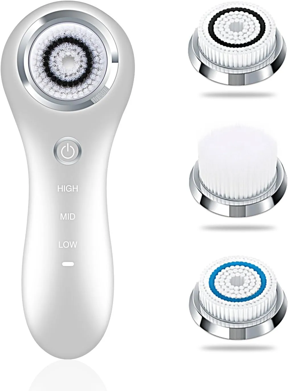 Facial Cleansing Brush Sonic Facial Brush Skin Cleansing Electric Face Scrubber Exfoliator by Hangsun SC200 with 3 Brush Heads, 3 Speed Modes Rechargeable for Exfoliating, Massaging and Deep Cleansing