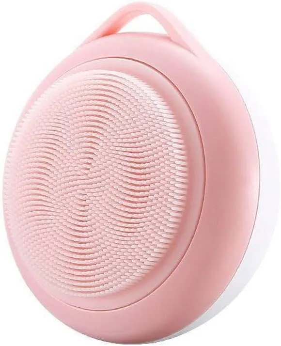 Facial Cleansing Brush, Waterproof Sonic Vibrating Face Brush for Deep Cleansing, Gentle Exfoliating and Massaging (Color : Pink)