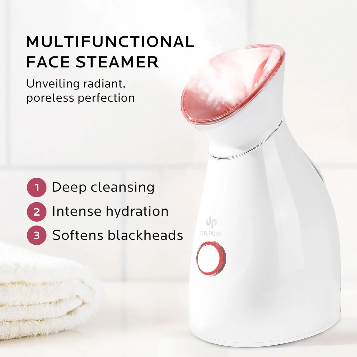 Facial Steamer Self-Care Gift Kit: Nano Ionic Face Steamer Deep Cleaning Unclogs Pores - Humidifier Hot Mist Spa Gifts for Women with 20 Skin Care Tools (Deep Cleansing Pore Refining)