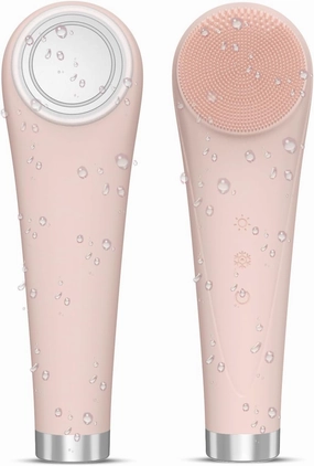 Facial Cleaning Brush, Facial Scrub Waterproof Facial Scrub Brush, Men & Women Rechargeable Facial Electric Facial Scrub Cleansing Brush Pink