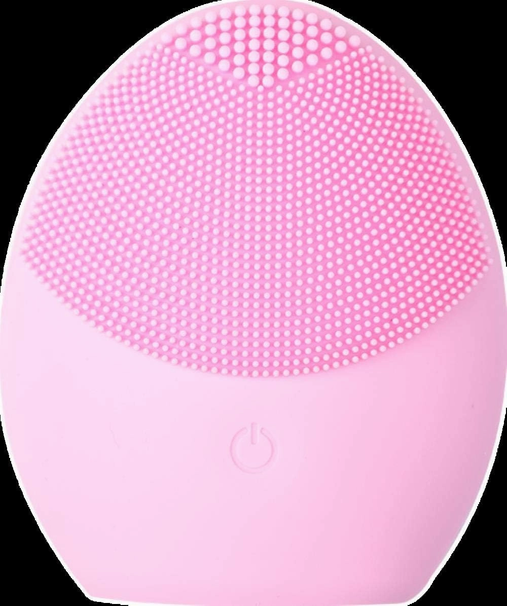 Facial Cleansing Brush Face Cleansing Brush Electric Facial Massager Silicone Brush Cleaner Sonic Vibration Deep Pore Cleaning,Old Pink