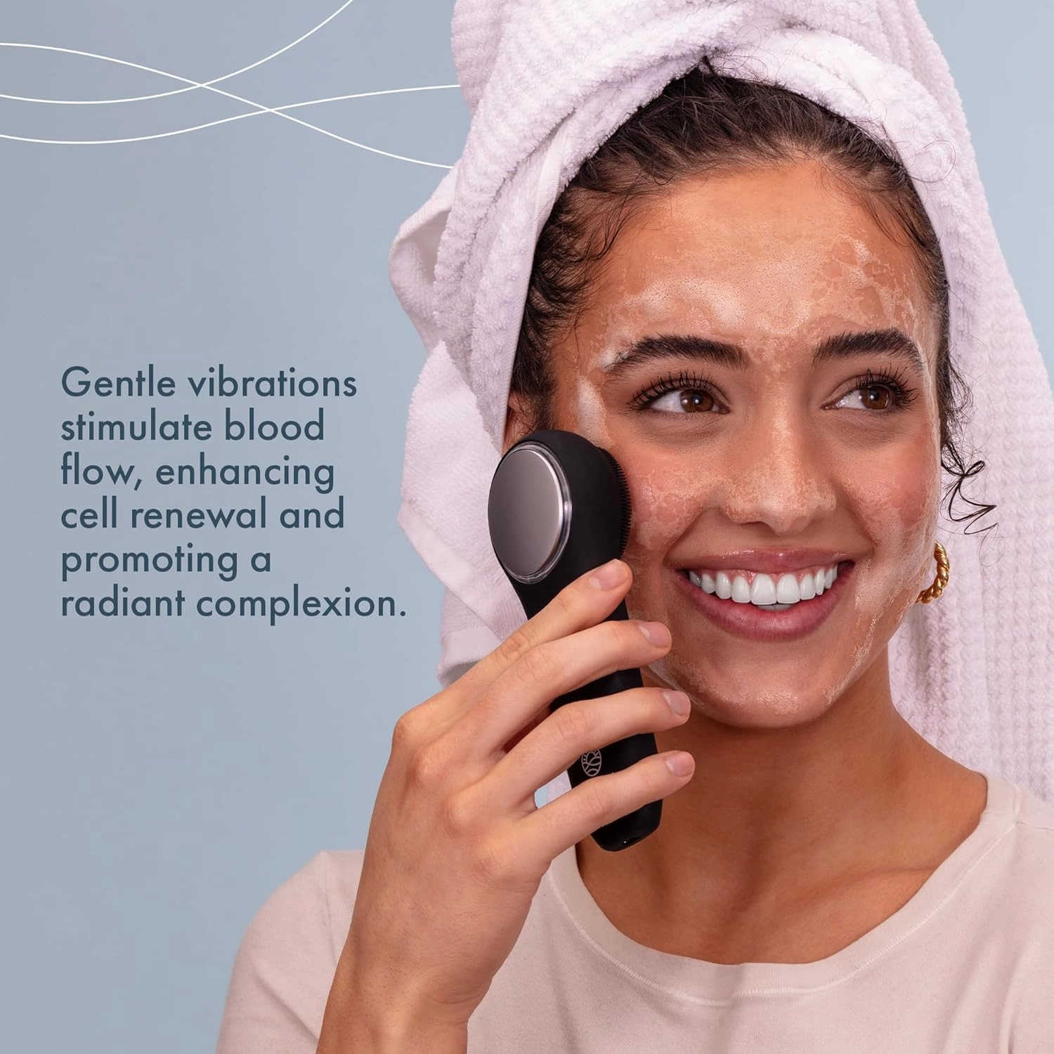 Facial Cleansing Brush, Rechargeable Electric Face Scrubber, Waterproof Silicone Face Brush Cleanser w/Fast USB-C Charger, Massaging & Exfoliating Face Wash Brush for Men & Women (Black)