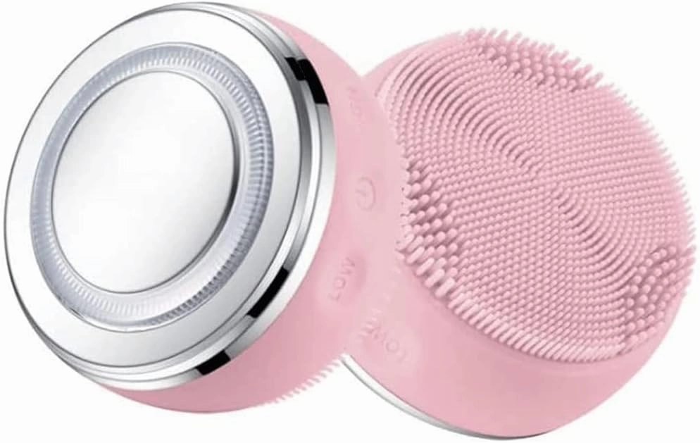 Facial Cleansing Brush, Soft Silicone, Waterproof Vibrating Face Brush for Deep Cleansing, Exfoliating and Massaging (Color : Pink)