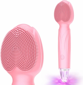 Facial Cleansing Brush, USB Rechargeable Waterproof Face Scrubber for Women, Upgrade Silicone Personal Massager, 7 Speed Modes, Face Brushes for Cleansing and Exfoliating