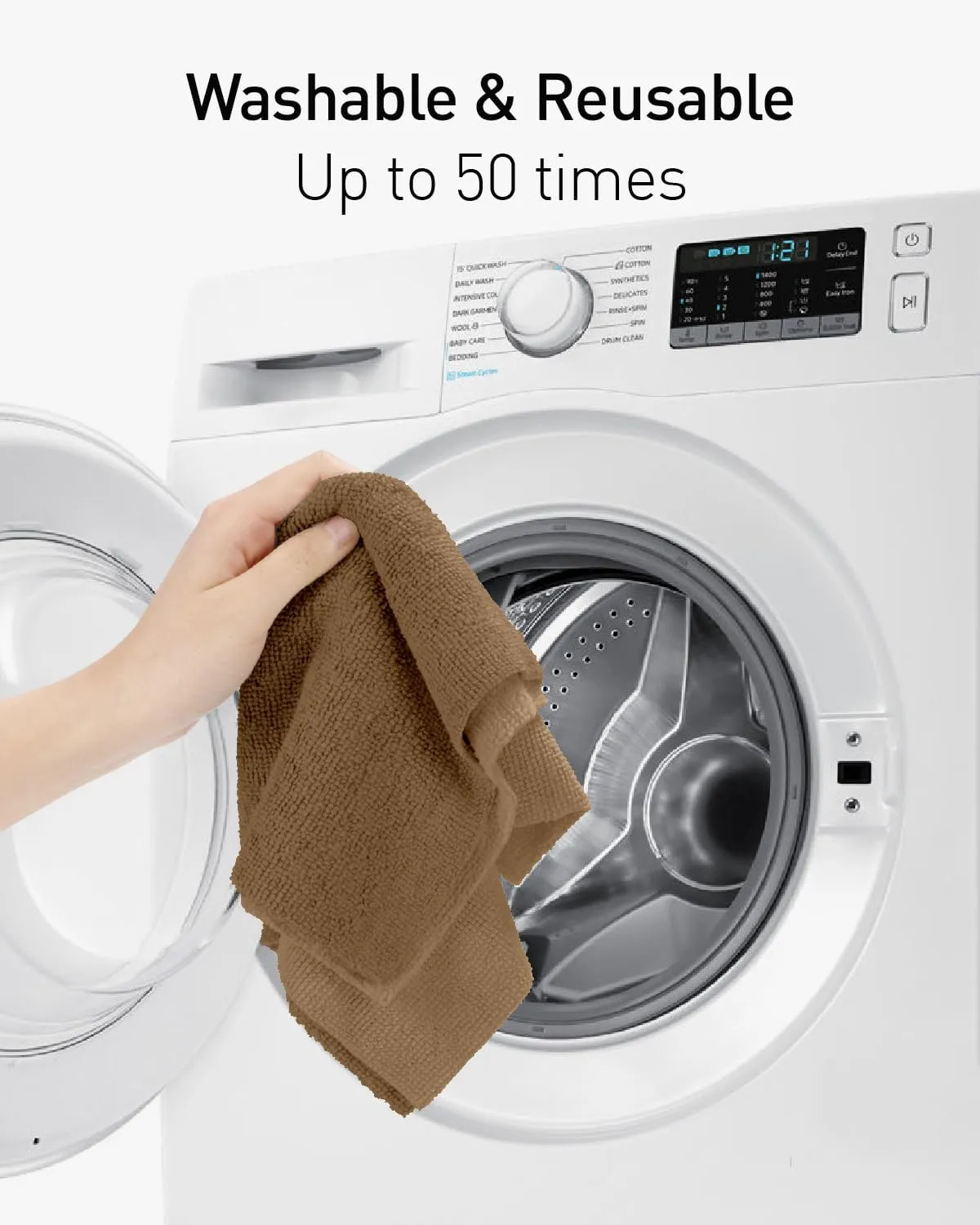 Fantasticlean Microfiber Cleaning Cloth Roll -40 Pack, Tear Away Microfiber Towels, 12" x 12", Reusable, Washable, Scratch Free, Ultra Absorbent Dish Rags for Car, Home, Garage or Shop (TAN)