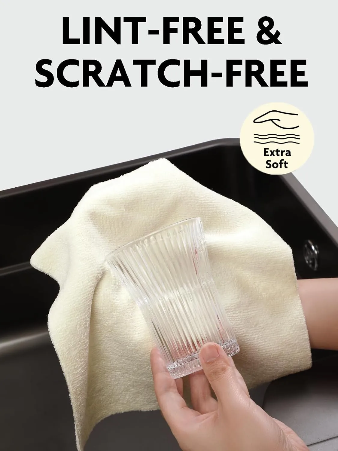 Fantasticlean Tear-Away Dish Cloth - 40 Sheets - 10'' by 10'', Reusable Washable Kitchen Towel Rolls, Super Absorbent and Thick Microfiber Cleaning Cloths (2 Rolls of Beige,Grayish)