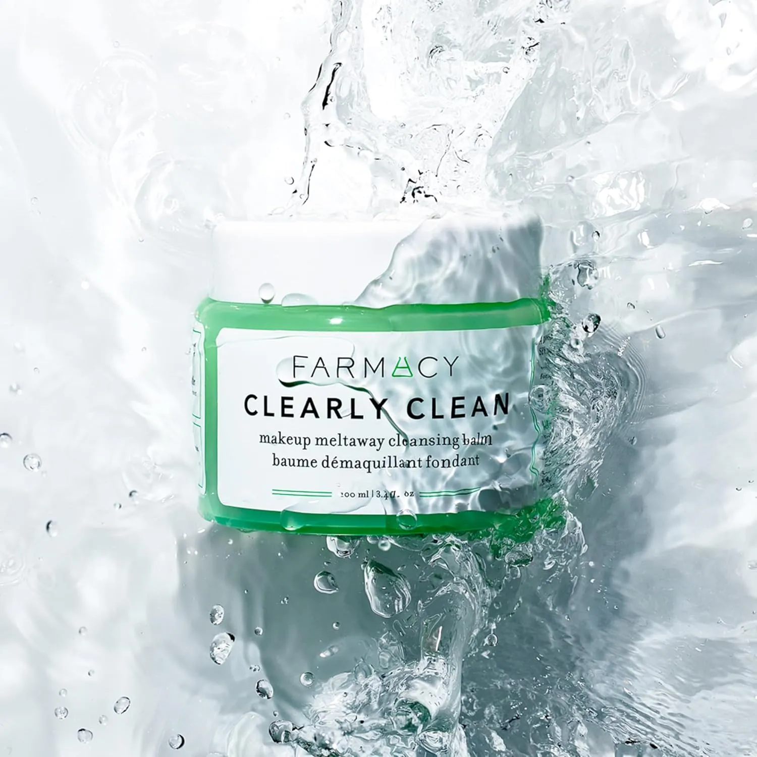Farmacy Makeup Remover Cleansing Balm - Clearly Clean Sensitive Skin Makeup Remover   Oil Based Cleanser - Gentle Exfoliating Double Cleanser - Melts From Balm to Milky Lather - Fragrance Free (100ml)