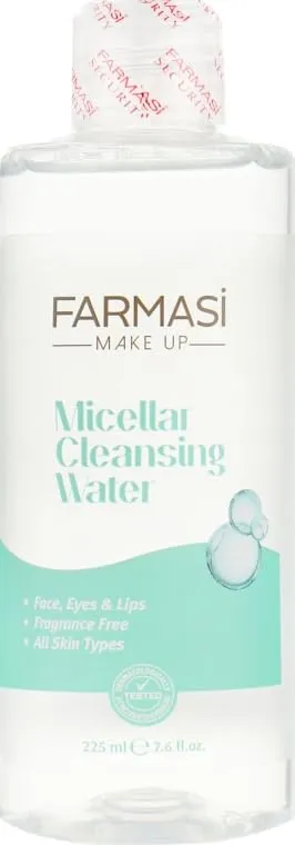 FARMASi Micellar Water for Makeup Removal, 225ml/7.6flOz - Gentle Cleanser, Effective Makeup Removal, Hydrates Skin, Daily Use, Skincare, No-Rinse, Sensitive Skin