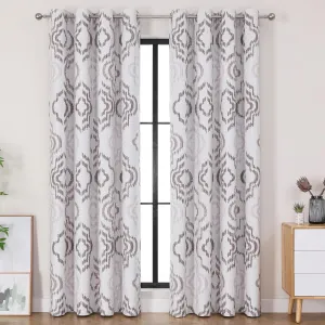 Farmhouse Blackout Curtains, 84 Inches Long, Set of 2 Panels Grommet Top for Living Room,Window Treatment Sets, Vintage Country Style Floral Coffee, W 52xL 84 Inch