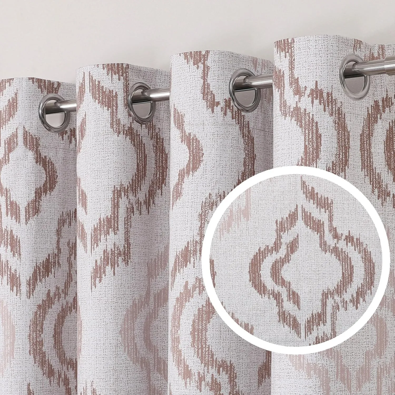 Farmhouse Blackout Curtains, 84 Inches Long, Set of 2 Panels Grommet Top for Living Room,Window Treatment Sets, Vintage Country Style Floral Light Beige, W 52xL 84 Inch
