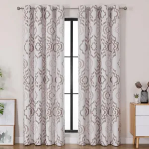 Farmhouse Blackout Curtains, 84 Inches Long, Set of 2 Panels Grommet Top for Living Room,Window Treatment Sets, Vintage Country Style Floral Light Beige, W 52xL 84 Inch