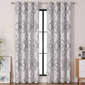 Farmhouse Blackout Curtains, 84Inches Long, Set of 2 Panels Grommet Top for Living Room,Window Treatment Sets, Vintage Country Style Floral Light Beige, W 52xL 84 Inch