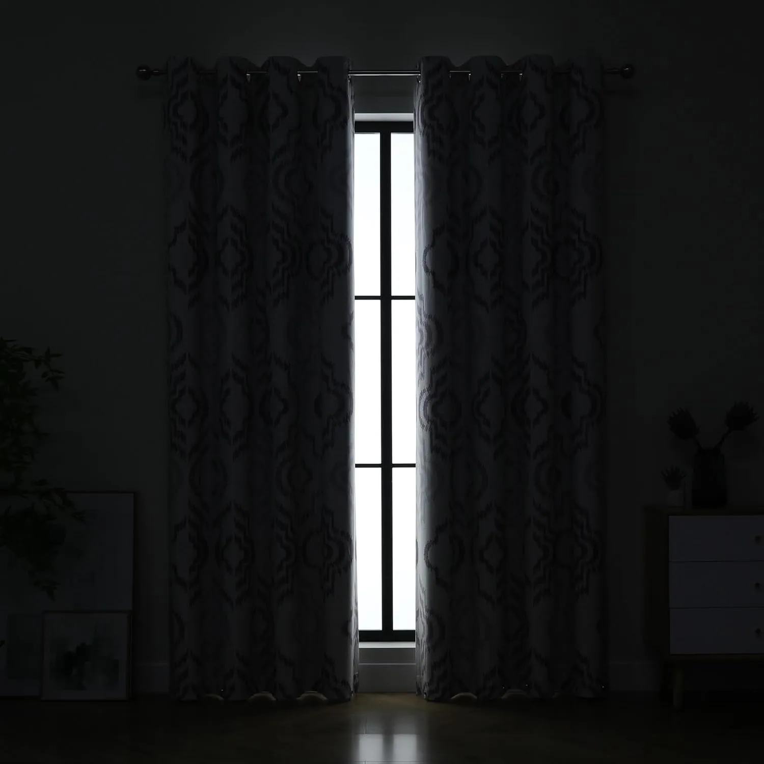 Farmhouse Blackout Curtains, 84Inches Long, Set of 2 Panels Grommet Top for Living Room,Window Treatment Sets, Vintage Country Style Floral Light Beige, W 52xL 84 Inch
