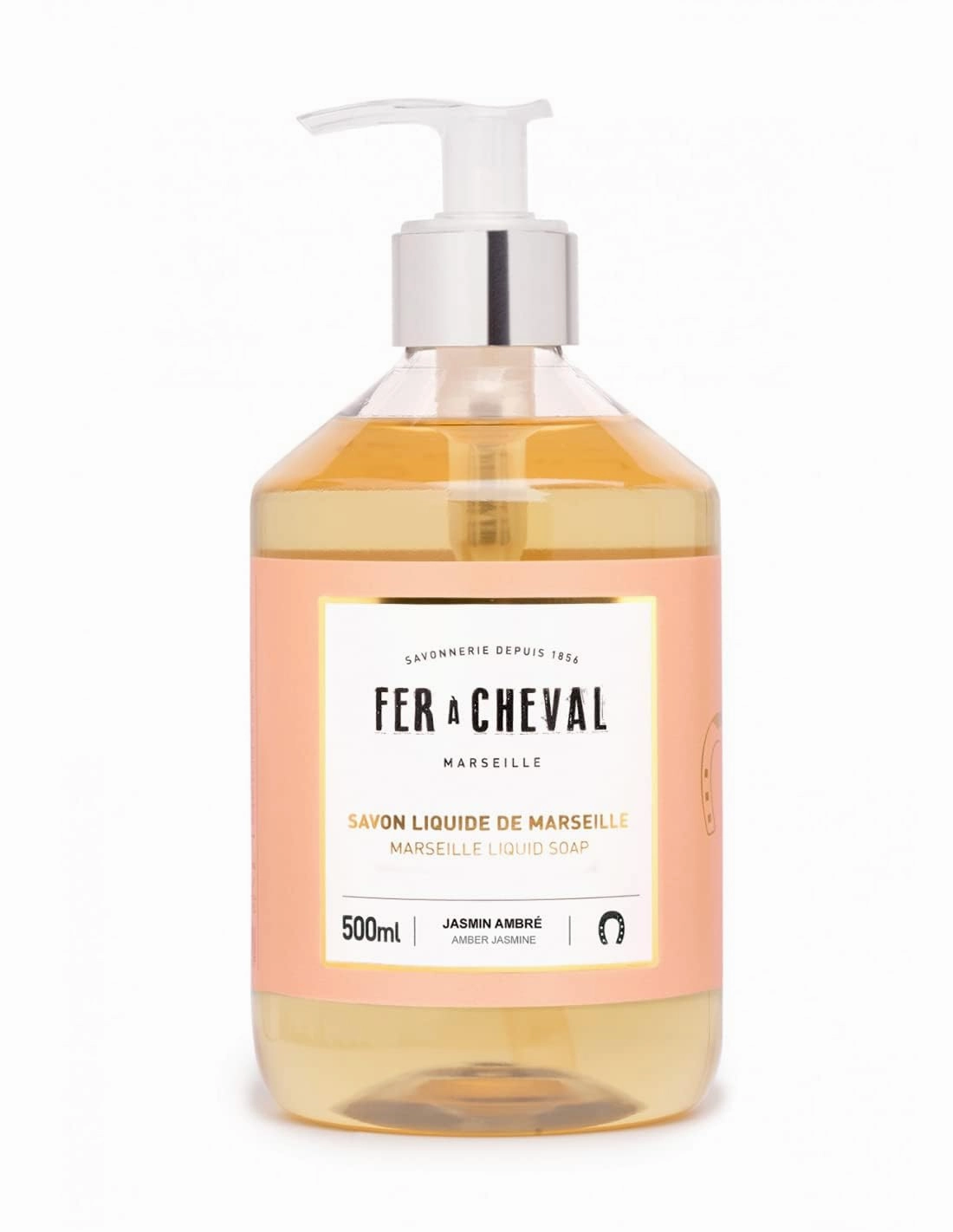 Fer à Cheval Liquid Marseille Soap, French Luxury Savon Liquide De Marseille Soap, Amber Jasmine, 500ml/16.9fl oz