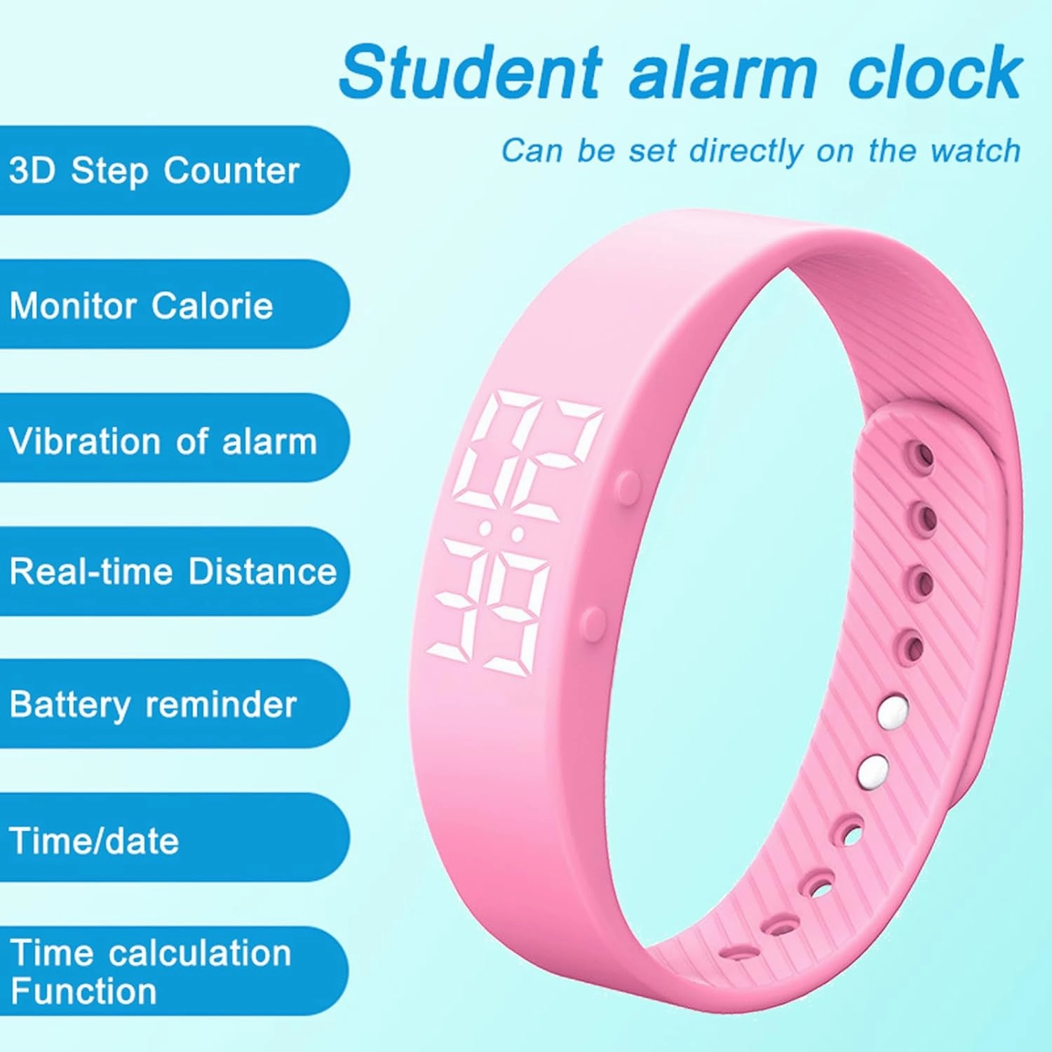 findtime Fitness Tracker Without Smartphone No Bluetooth No APP USB Charge Pedometer Sports White Wristwatch Suitable for Mens Womens Students Teenagers Teens