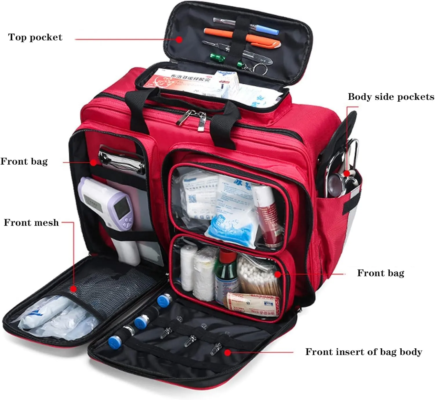 First Aid Backpack, Portable First Aid Emergency Backpacks, Large-capacity Rescue Kit Outdoor Waterproof(B)
