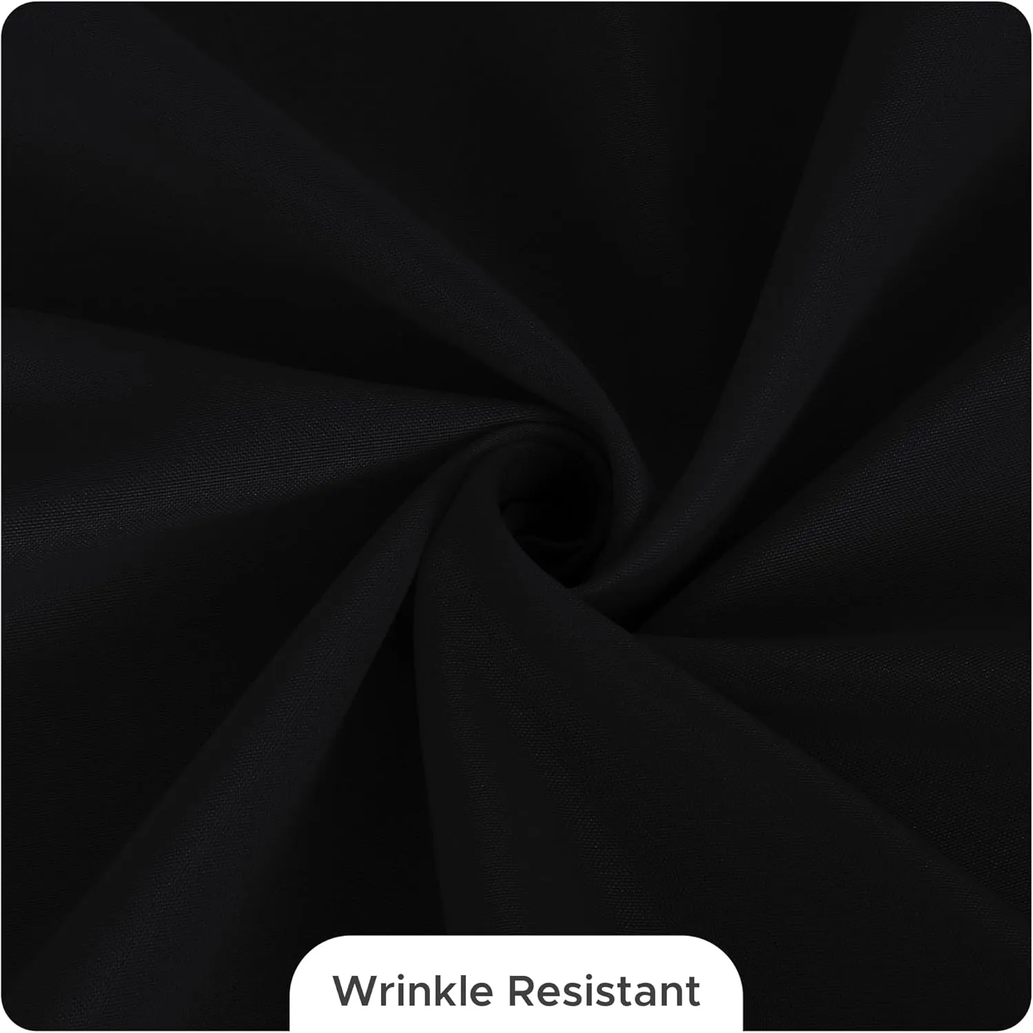 Fitable 8 Pack Round Tablecloths: Stain Resistant Wrinkle Free Circle Table Clothes, Washable Reusable Polyester Table Covers for Wedding Party Birthday Banquet Reception(Black, 120 Inch)