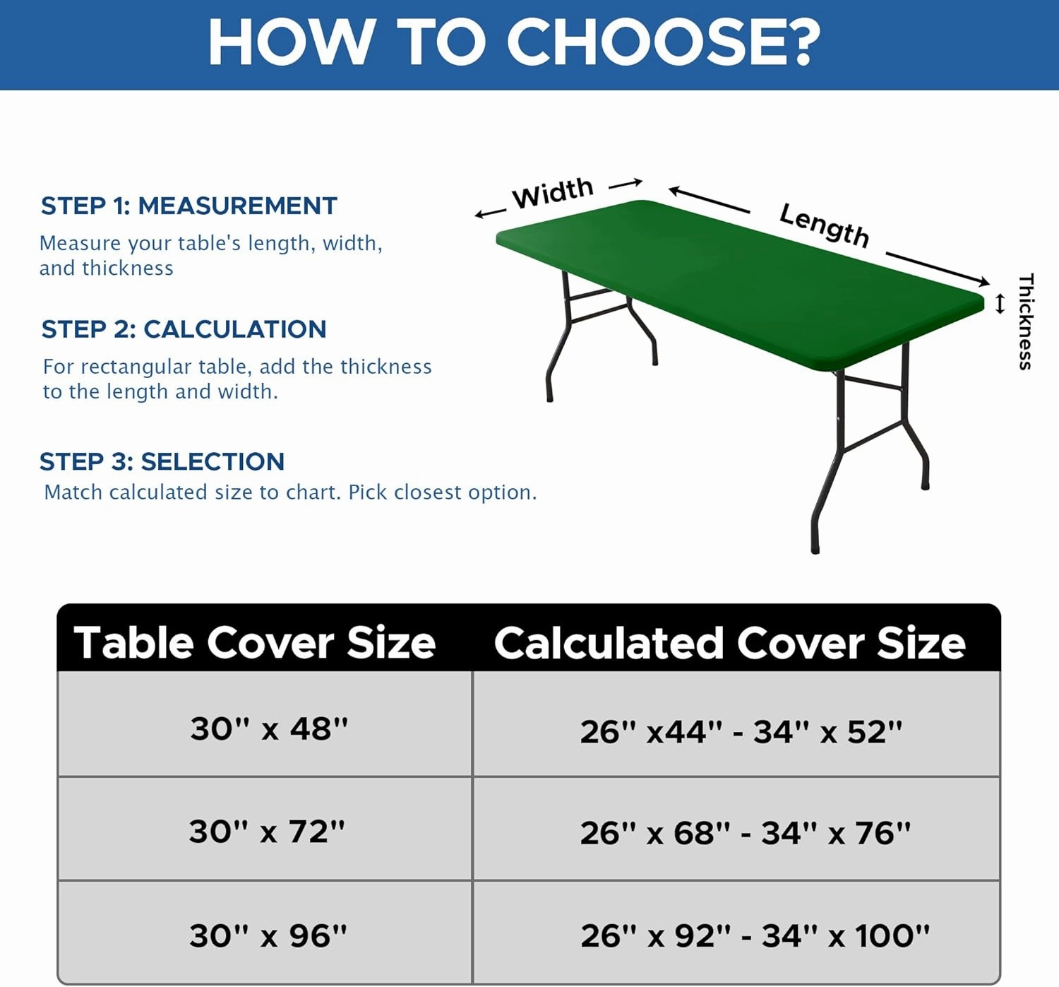 Fitted Tablecloth for 8 Foot Rectangle Tables-6 Pack Green Elastic Outdoor Picnic Table Cover-Spandex Stretch Folding Table Cloths 8ft for Camping Dining Room Patio Kitchen Banquet Party