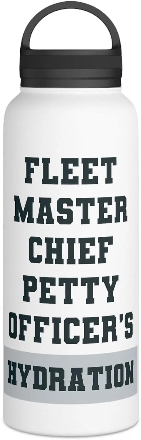Fleet Master Chief Petty Officer's Hydration: Insulated Water Bottle – Stainless Steel, Military Gift, 12oz, 18oz, 32oz